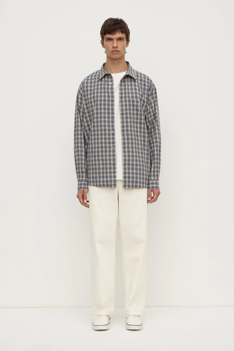 Assembly Label Taj Check Long Sleeve Shirt Breeze/White