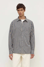 Assembly Label Taj Check Long Sleeve Shirt Breeze/White