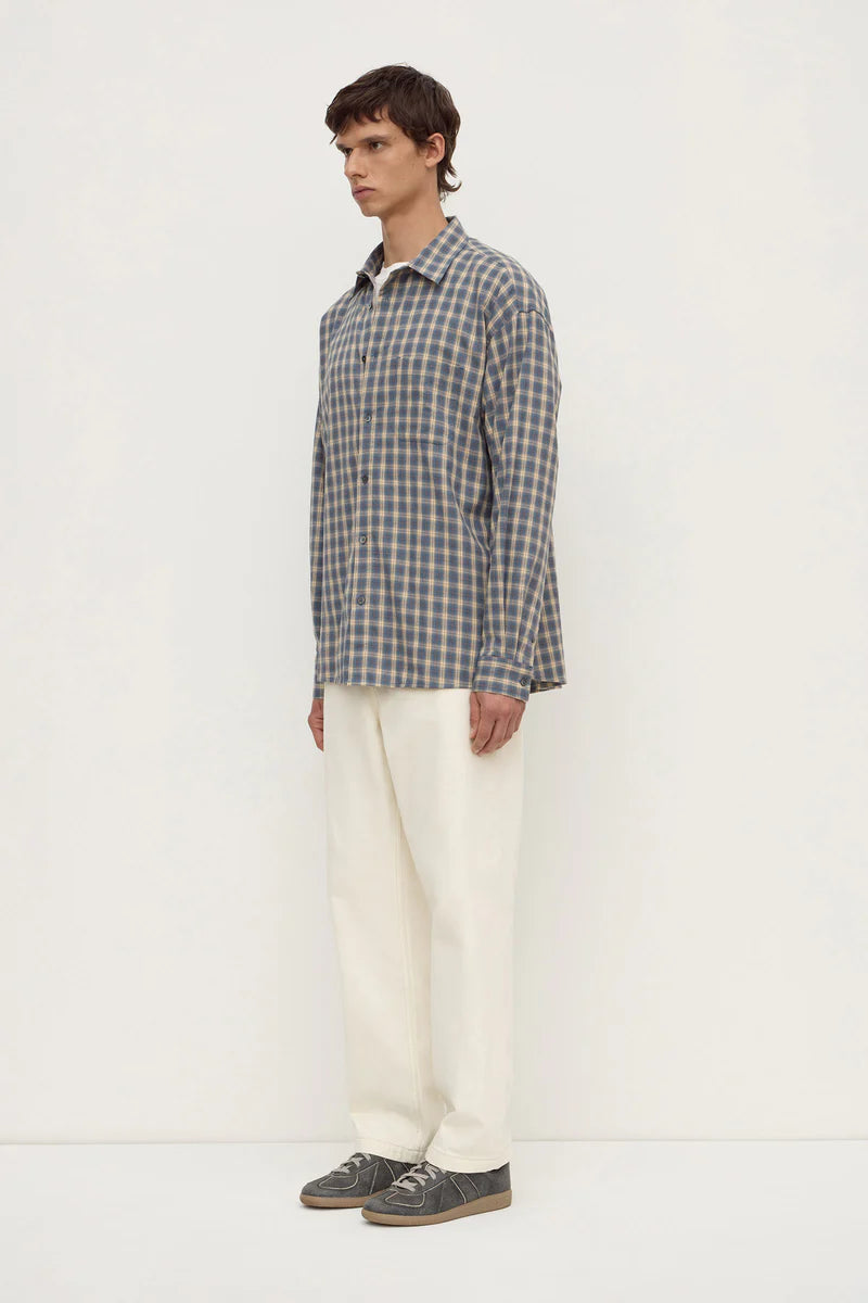 Assembly Label Taj Check Long Sleeve Shirt Breeze/White
