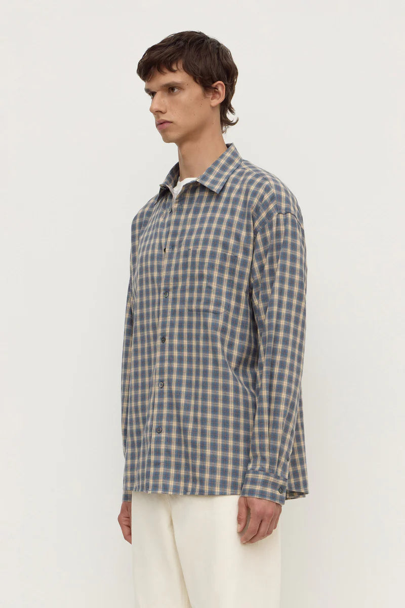 Assembly Label Taj Check Long Sleeve Shirt Breeze/White