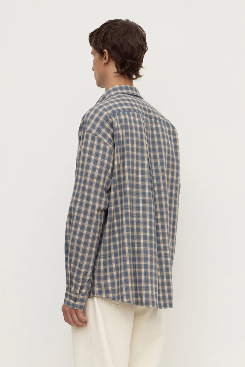 Assembly Label Taj Check Long Sleeve Shirt Breeze/White