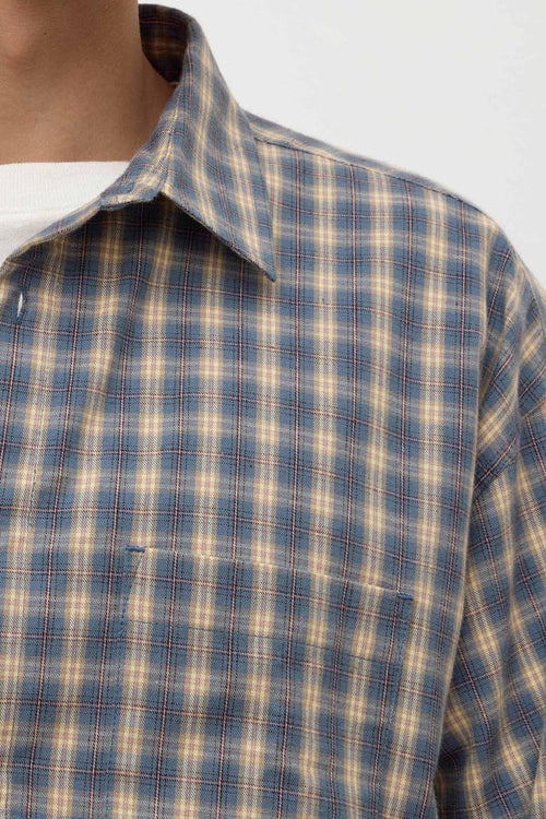 Assembly Label Taj Check Long Sleeve Shirt Breeze/White