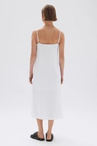 VALLORY LINEN SLIP DRESS | WHITE