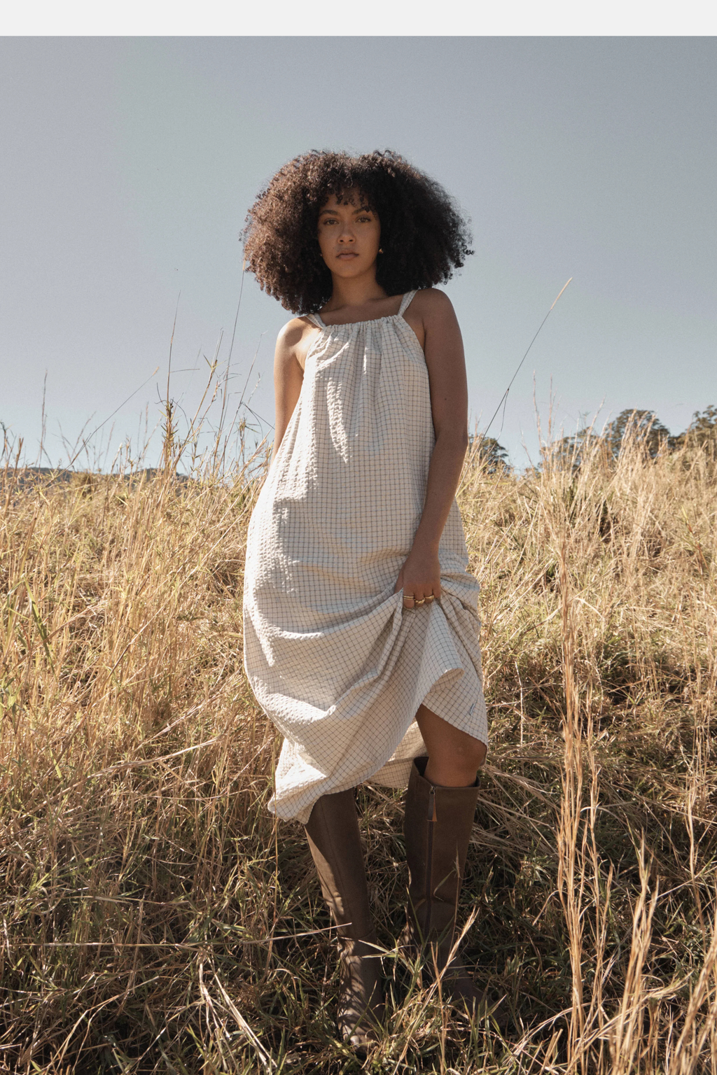 Afends Vania Seersucker Maxi Dress