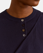 Damson Madder Venna Wrap Merino Wool Cardigan Navy