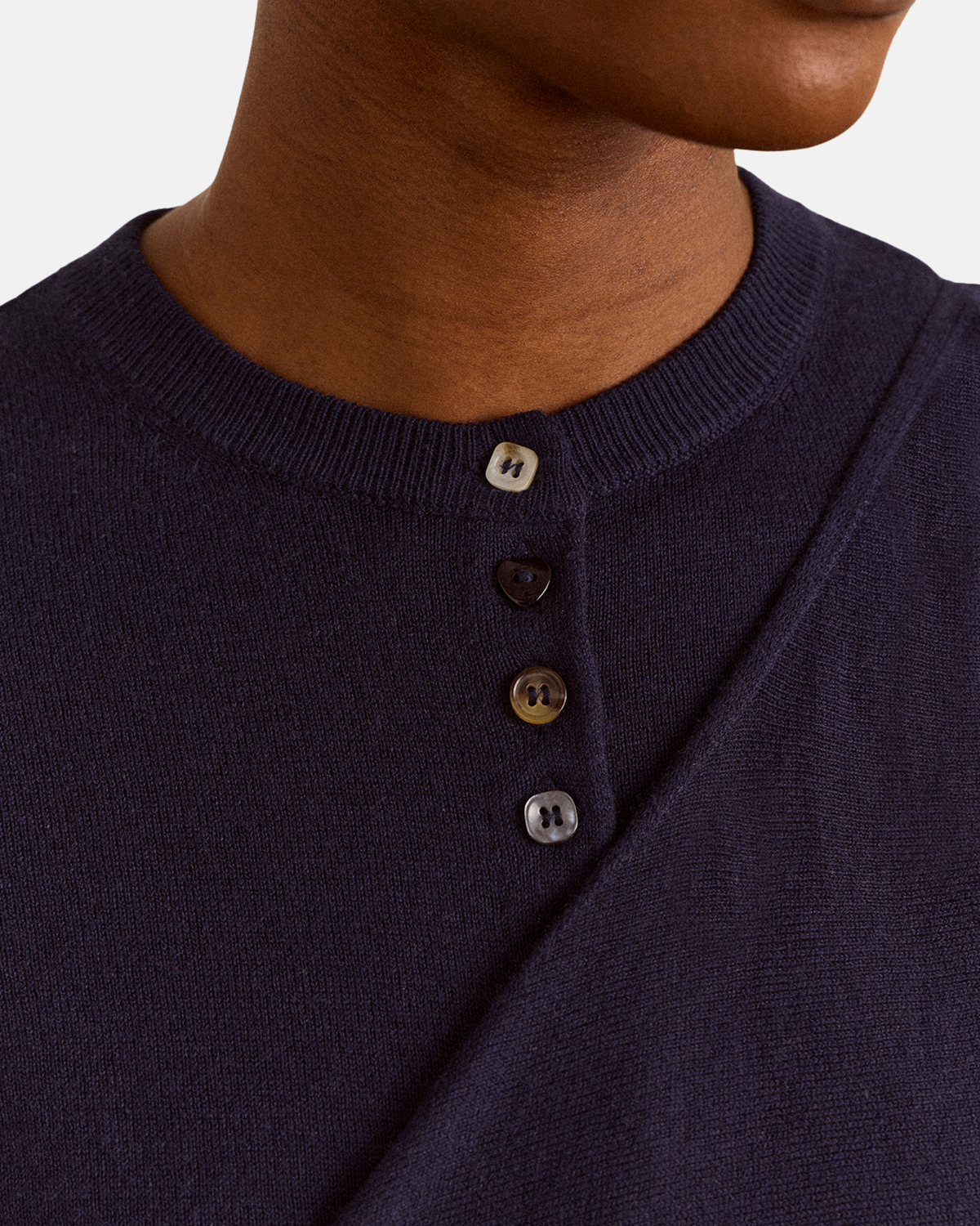 Damson Madder Venna Wrap Merino Wool Cardigan Navy