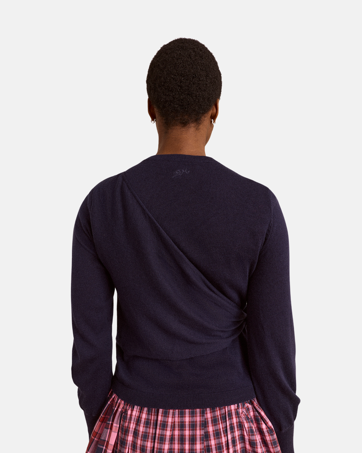 Damson Madder Venna Wrap Merino Wool Cardigan Navy
