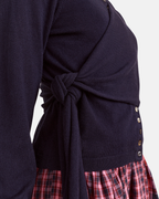 Damson Madder Venna Wrap Merino Wool Cardigan Navy
