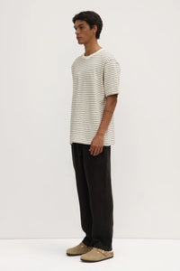 VOLLEY STRIPE SHORT SLEEVE TEE | CREAM / TRUE NAVY