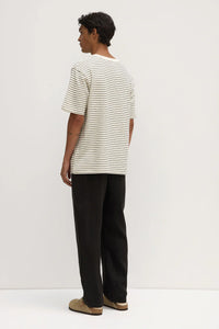 VOLLEY STRIPE SHORT SLEEVE TEE | CREAM / TRUE NAVY