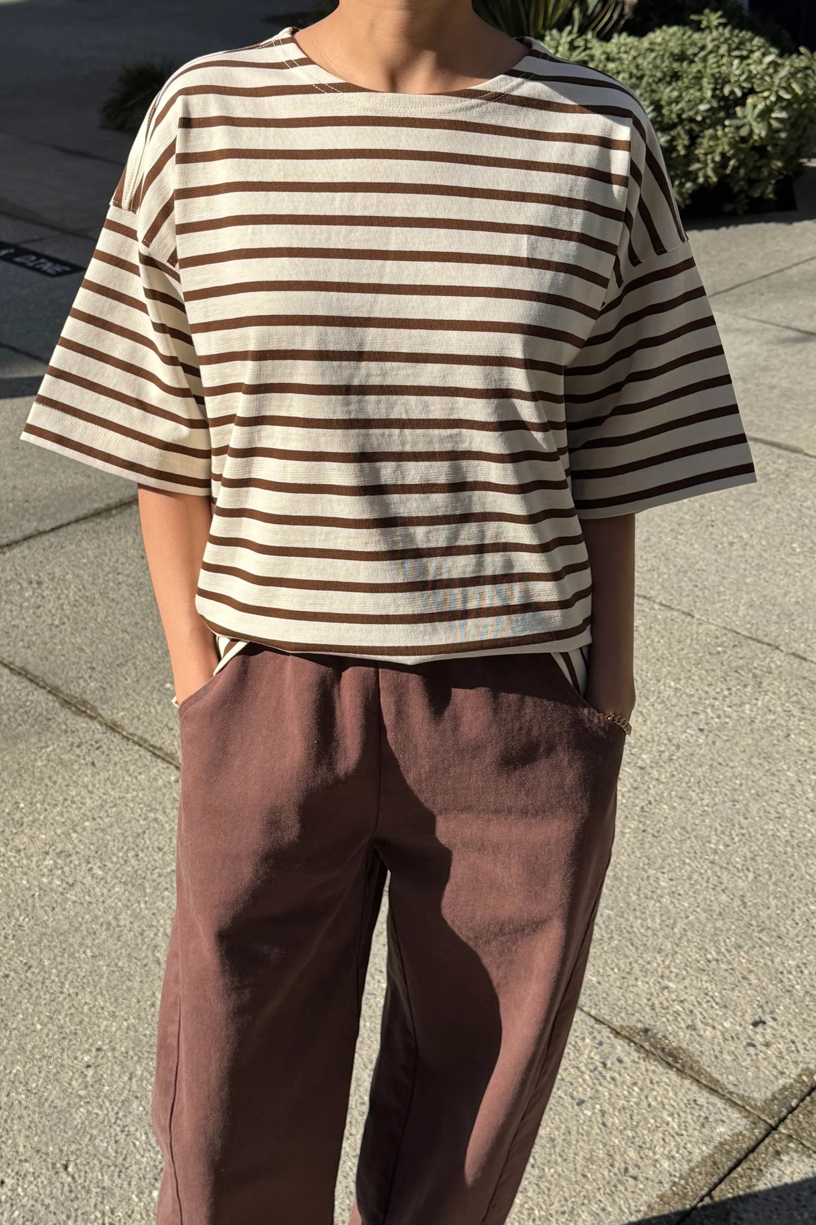 Le Bon Shoppe Voyage Tee Coffee Stripe