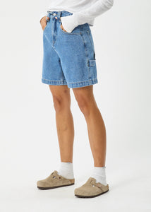 EMILIE HEMP DENIM CARPENTER SHORT | WORN BLUE