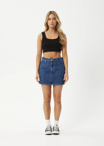GEORGIA DENIM SKIRT | AUTHENTIC BLUE