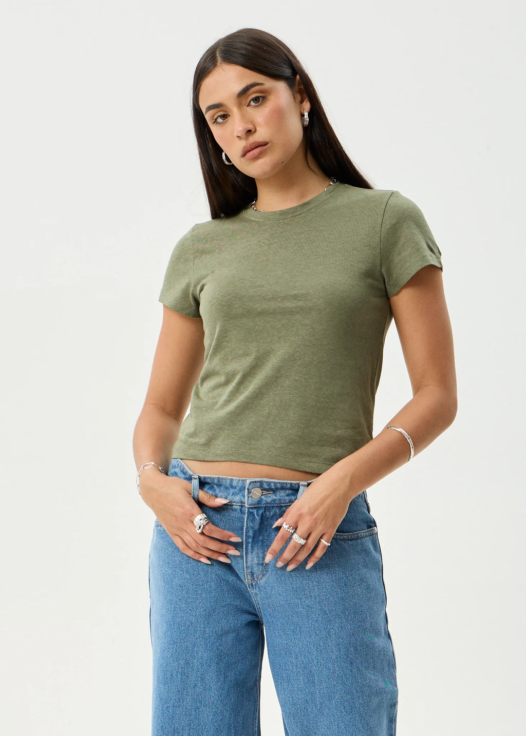 CARMEN BABY TEE | DEEP OLIVE
