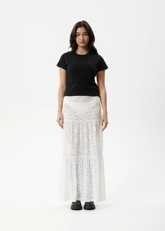 LACE MAXI SKIRT | WHITE