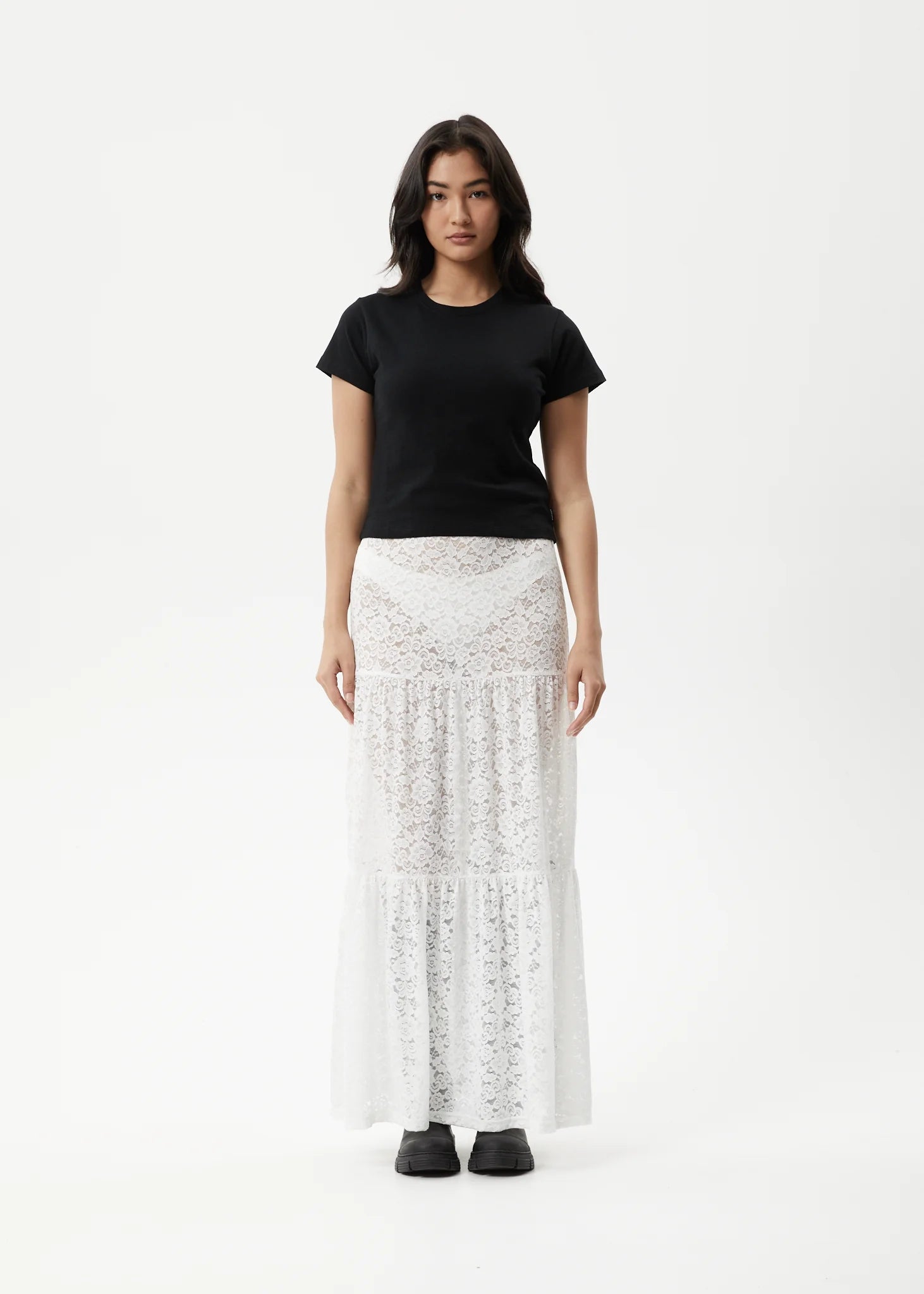LACE MAXI SKIRT | WHITE