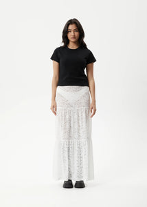 LACE MAXI SKIRT | WHITE
