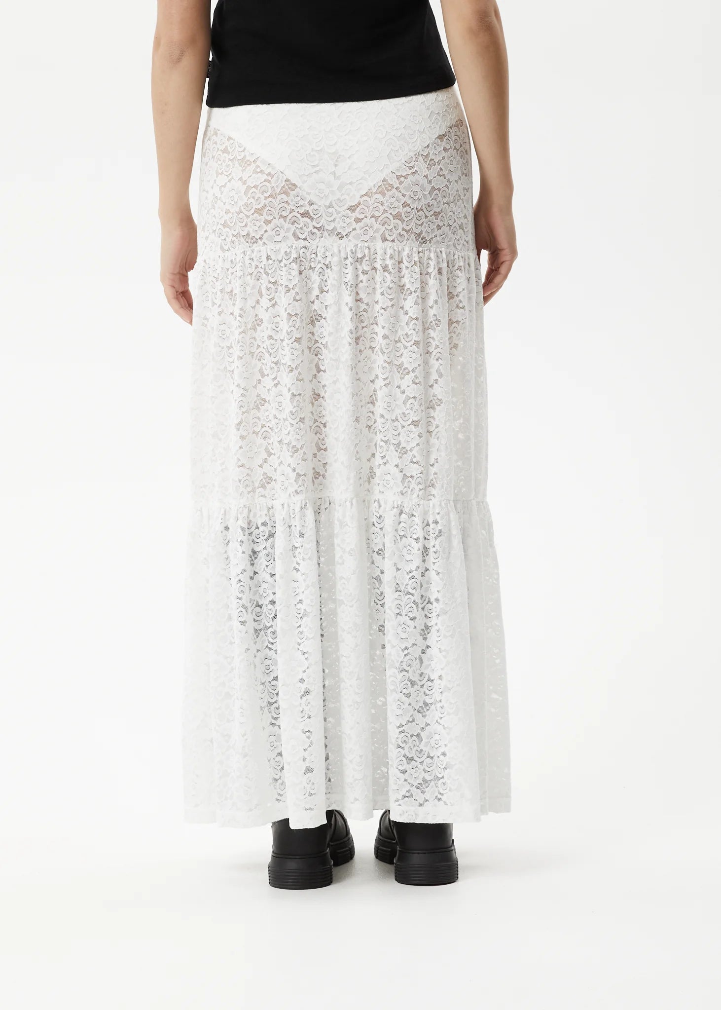 LACE MAXI SKIRT | WHITE