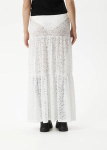LACE MAXI SKIRT | WHITE