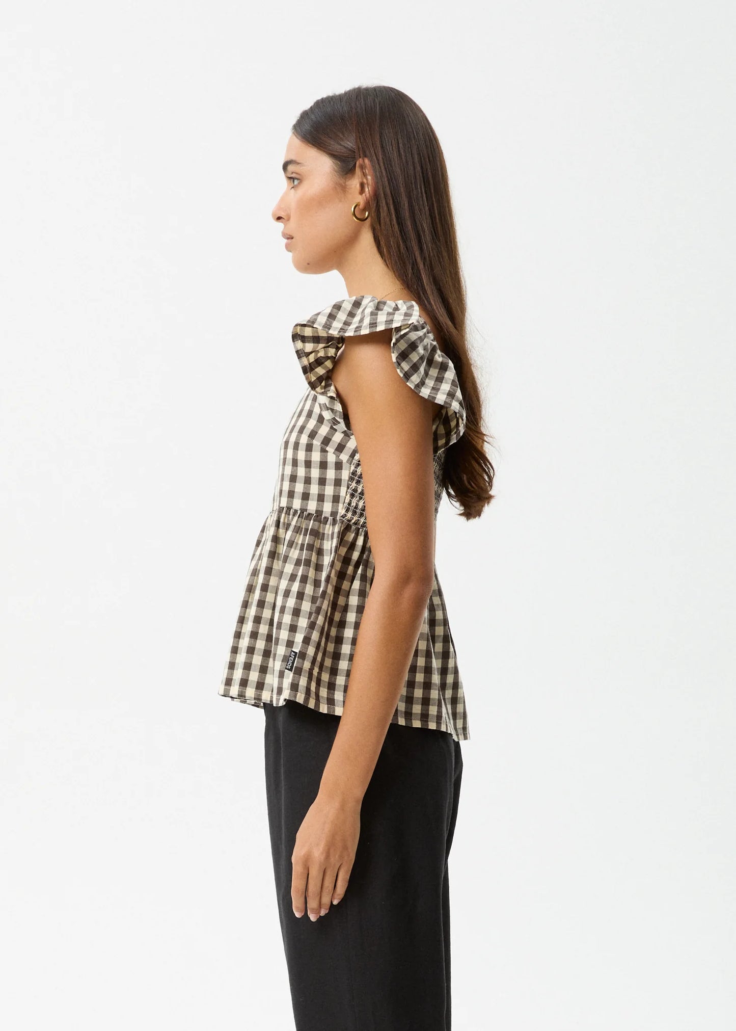 GAMBET CHECK TOP | BLACK/SAND