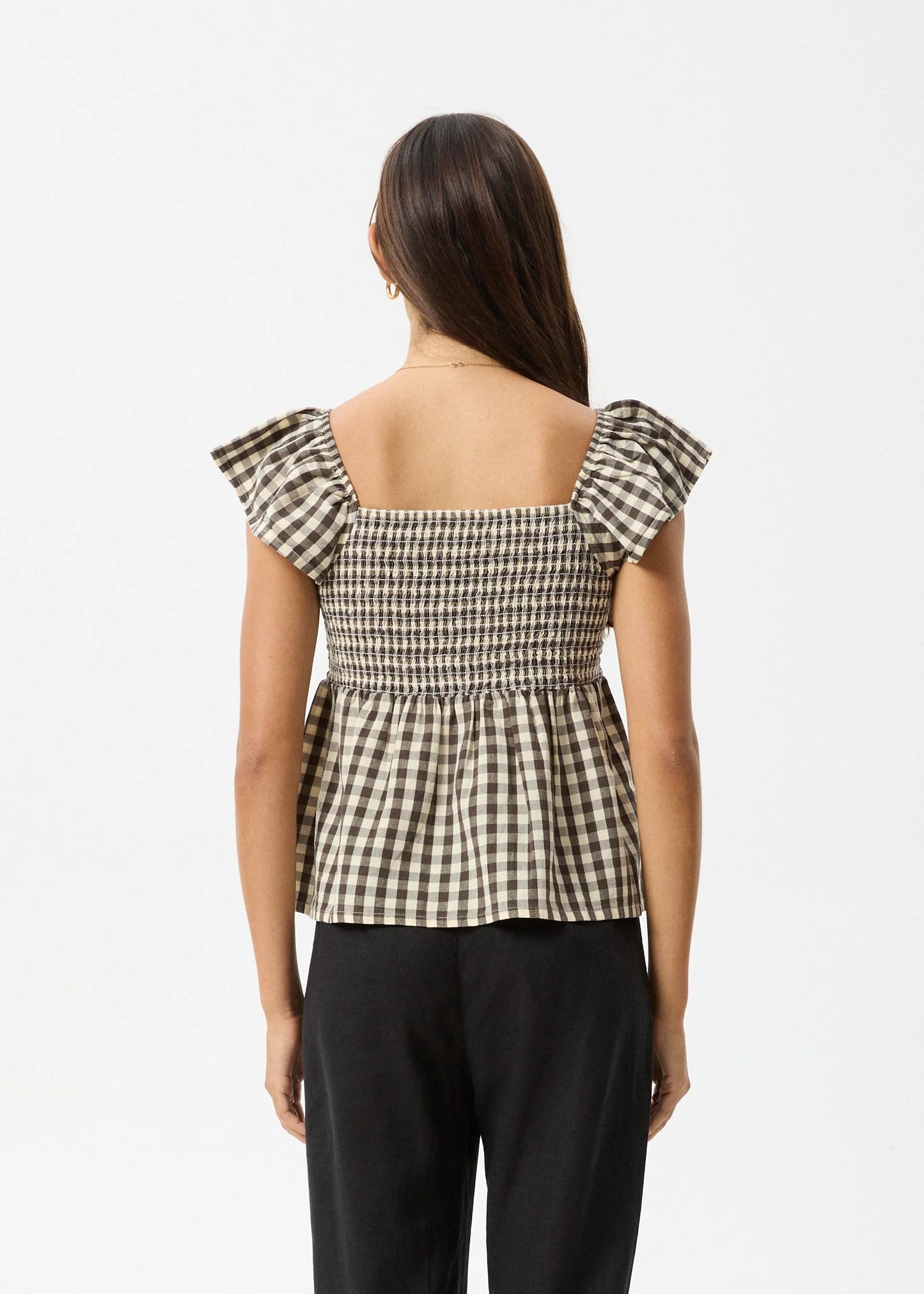 GAMBET CHECK TOP | BLACK/SAND