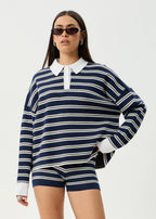 DELTA KNIT SHIRT | NAVY STRIPE