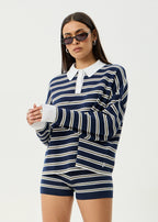DELTA KNIT SHIRT | NAVY STRIPE
