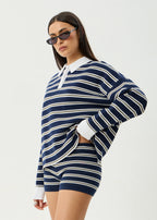 DELTA KNIT SHIRT | NAVY STRIPE