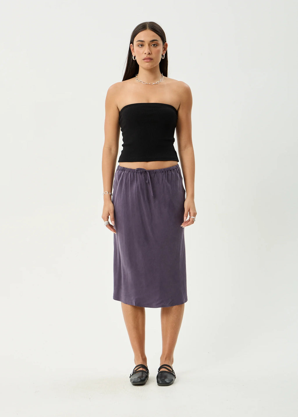 GISELLE | CUPRO SKIRT AUBERGINE