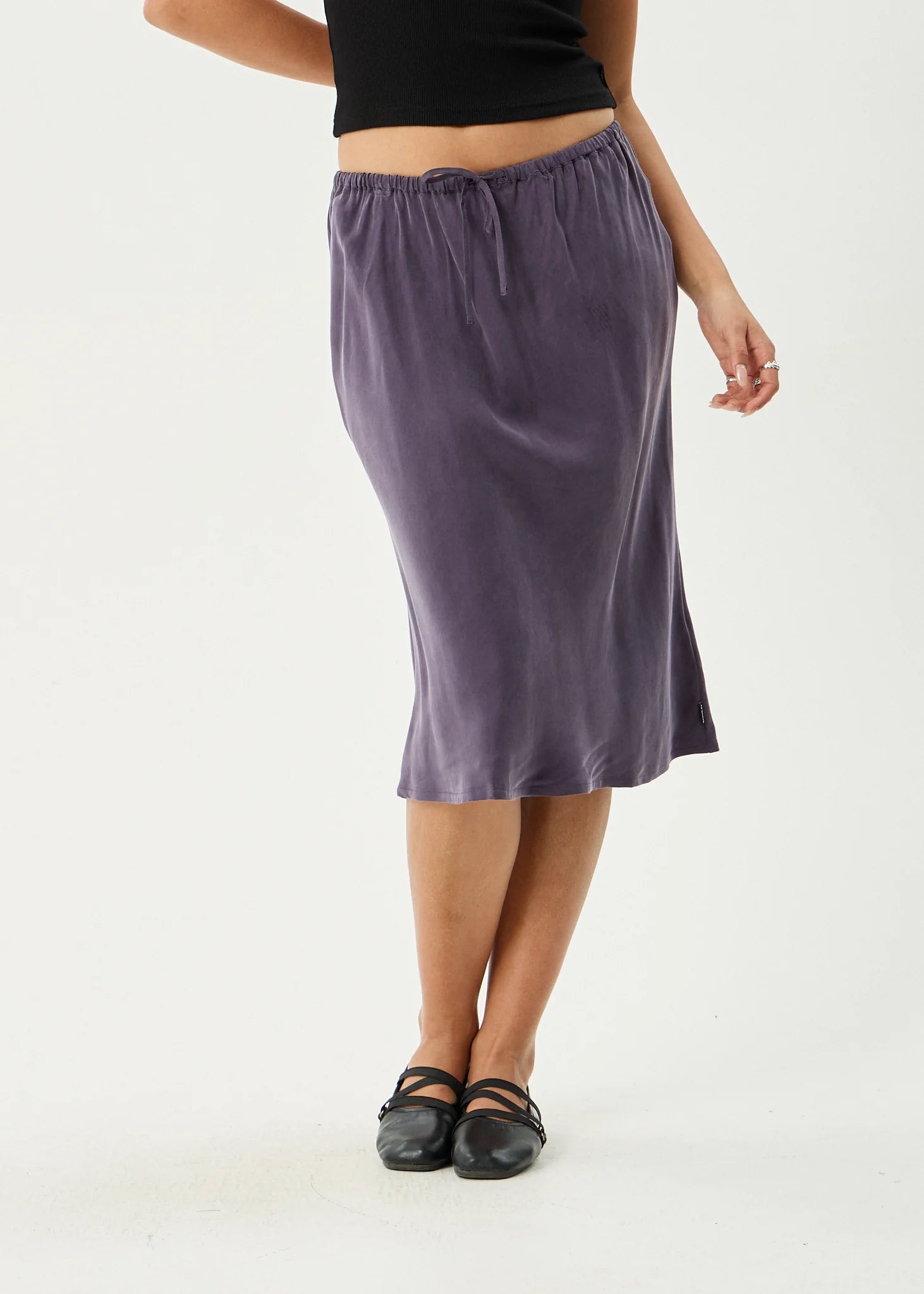 GISELLE | CUPRO SKIRT AUBERGINE