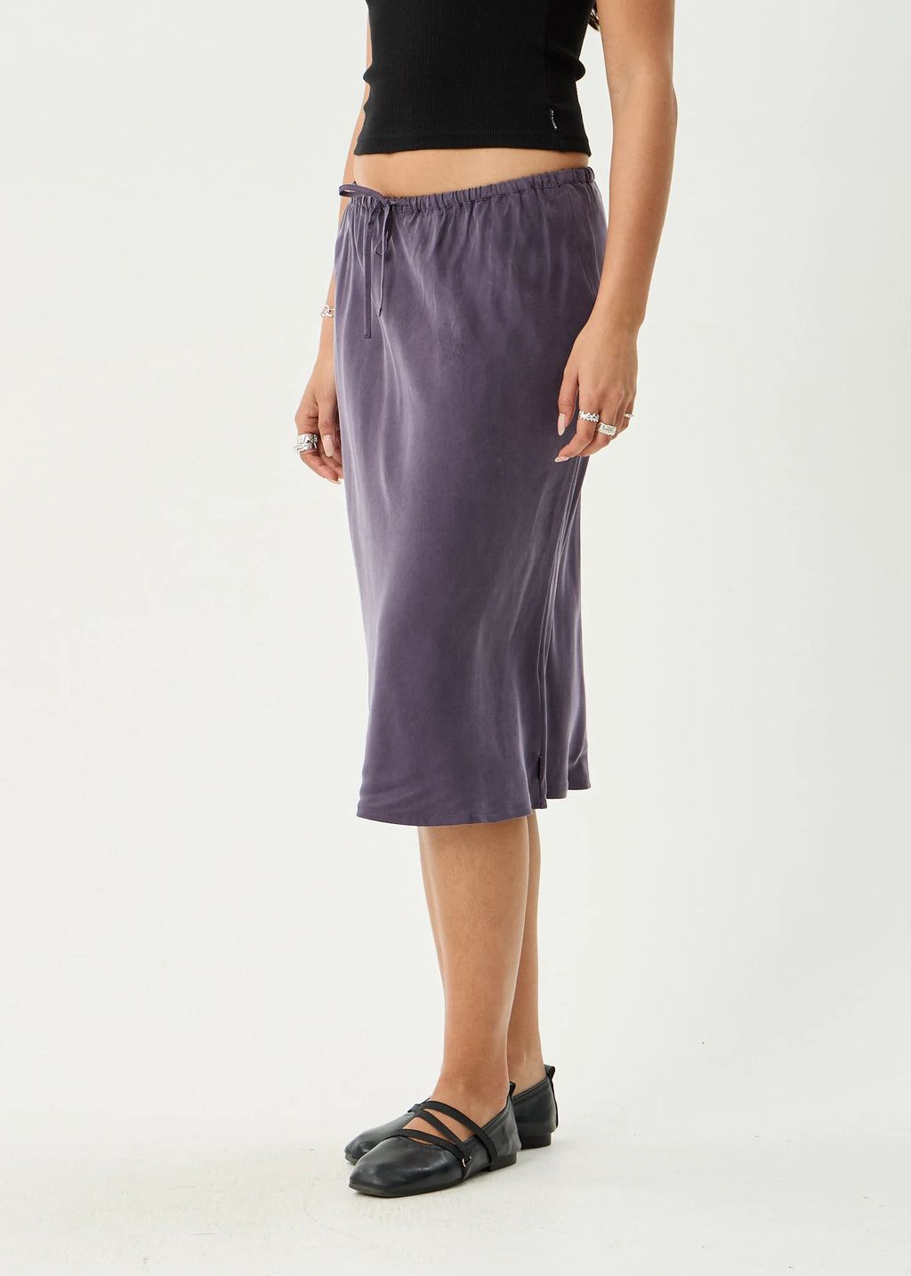GISELLE | CUPRO SKIRT AUBERGINE