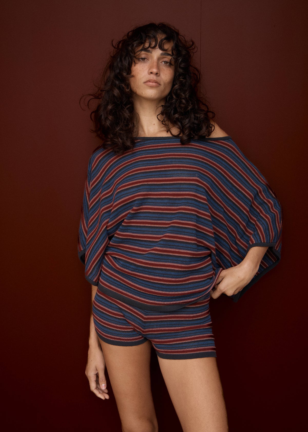 Afends Pippa Knit Short Club Stripe 7