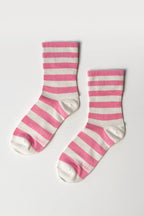 Le Bon Shoppe Wide Wally Socks Rose Stripe