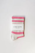 Le Bon Shoppe Wide Wally Socks Rose Stripe