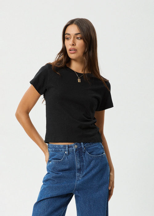 Afends Carmen Baby Tee Black