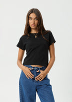 Afends Carmen Baby Tee Black
