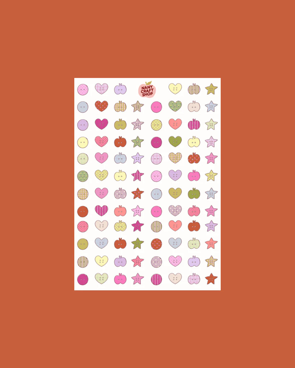 A5 MINI BUTTONS STICKER SHEET | NANY CRAFT
