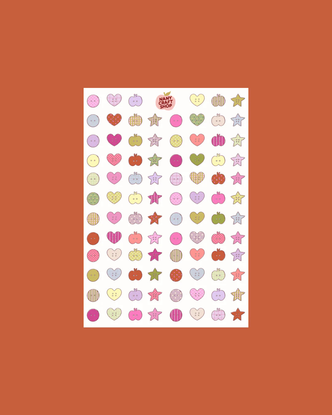 A5 MINI BUTTONS STICKER SHEET | NANY CRAFT