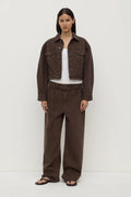 WOMENS CROPPED DENIM JACKET | DARK GANACHE