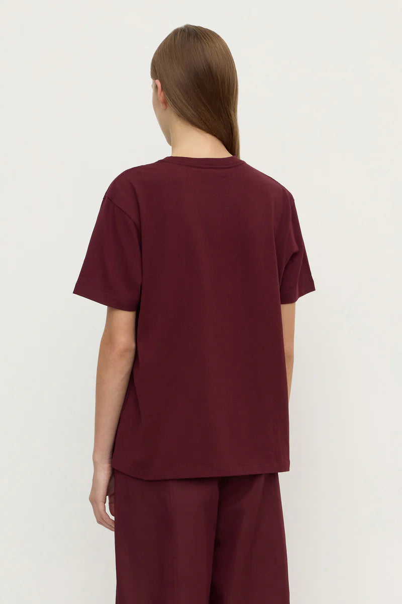 WOMENS ORGANIC BASE TEE | MERLOT