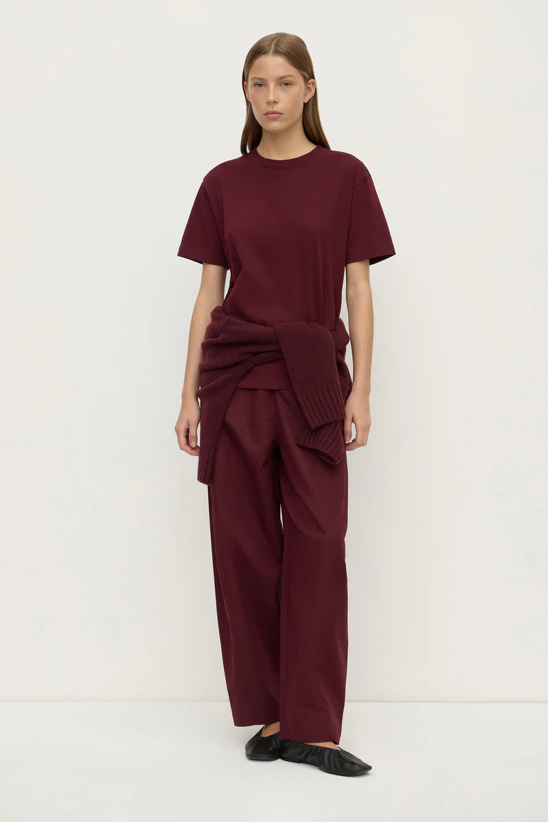 WOMENS ORGANIC BASE TEE | MERLOT