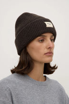WOOL RIB BEANIE | GANACHE
