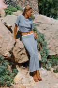 Zulu & Zephyr Blue Pin Stripe Knit Tie Tee