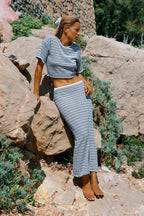 Zulu & Zephyr Blue Pin Stripe Knit Tie Tee