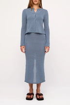 Zulu & Zephyr Denim Blue Knit Cardigan