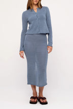 Zulu & Zephyr Denim Blue Knit Cardigan