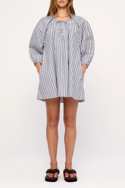 Zulu & Zephyr Blue Pin Stripe Poplin Mini Dress