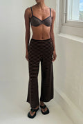 Zulu & Zephyr Knit Pant Brown Stripe