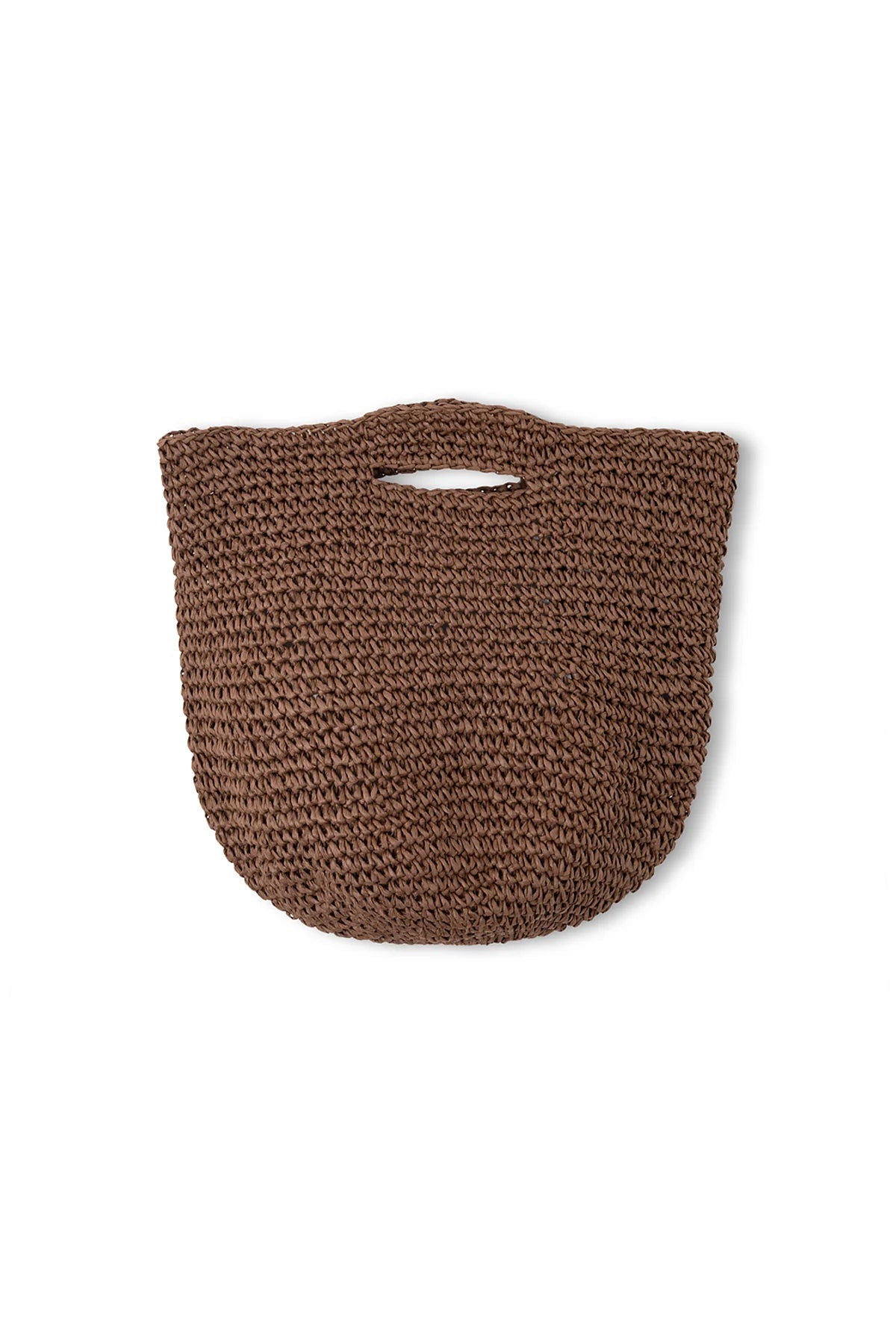 ROUND STRAW BAG | WALNUT