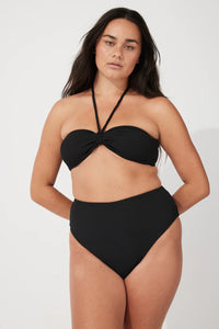 TEXTURED WAISTED FULL BRIEF | BLACK